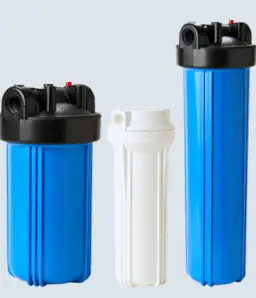 Portafiltro blanco 2 3/4"ø x 10" conexión 1/4" (tapa plana)